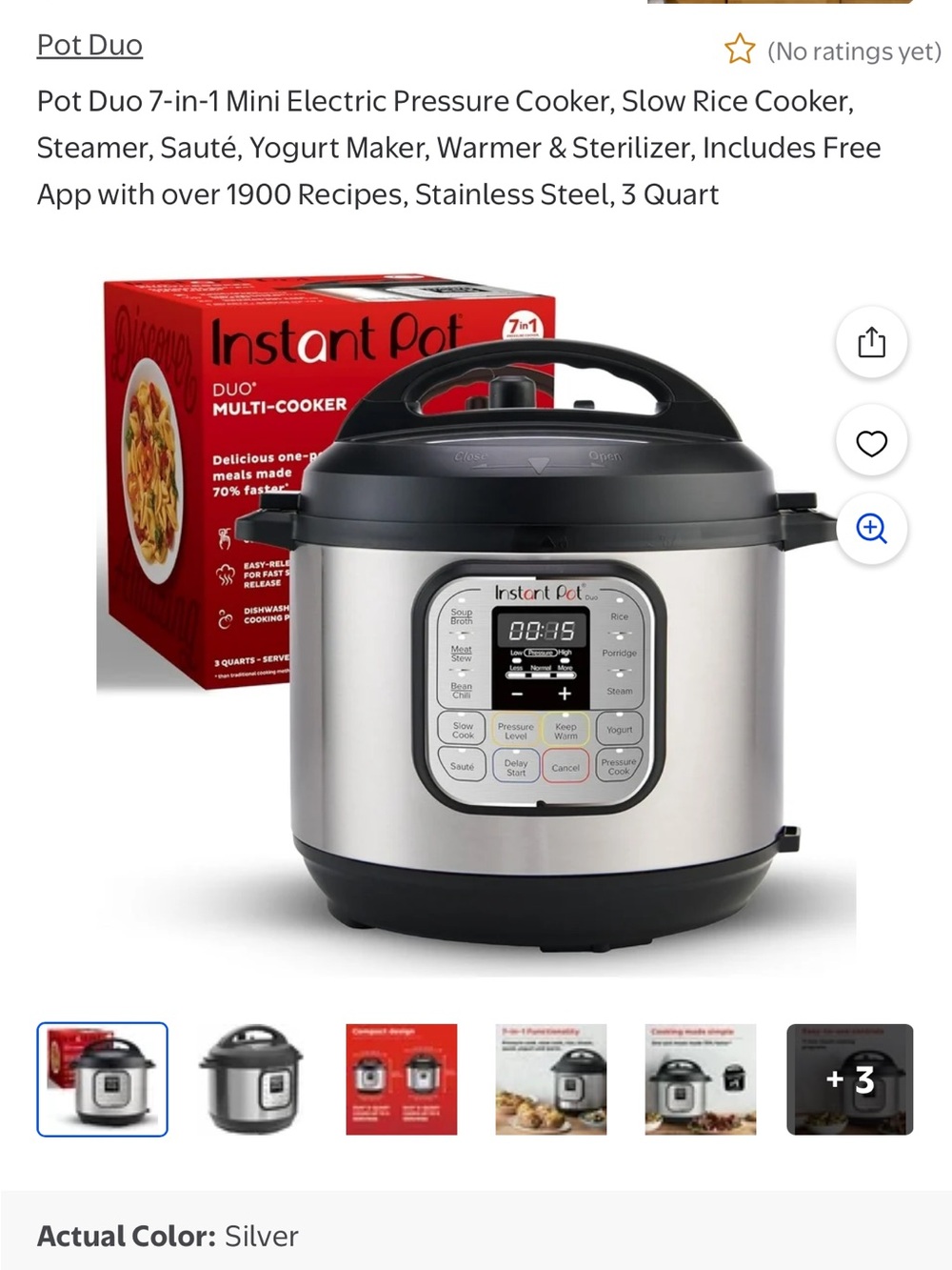 Instant Pot Duo 7-in-1 electric pressure cooker, a stainless steel finish - Picture 14 of 15